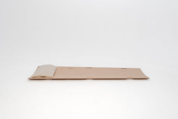 Kussentje op de Aardeplank draagbaar.